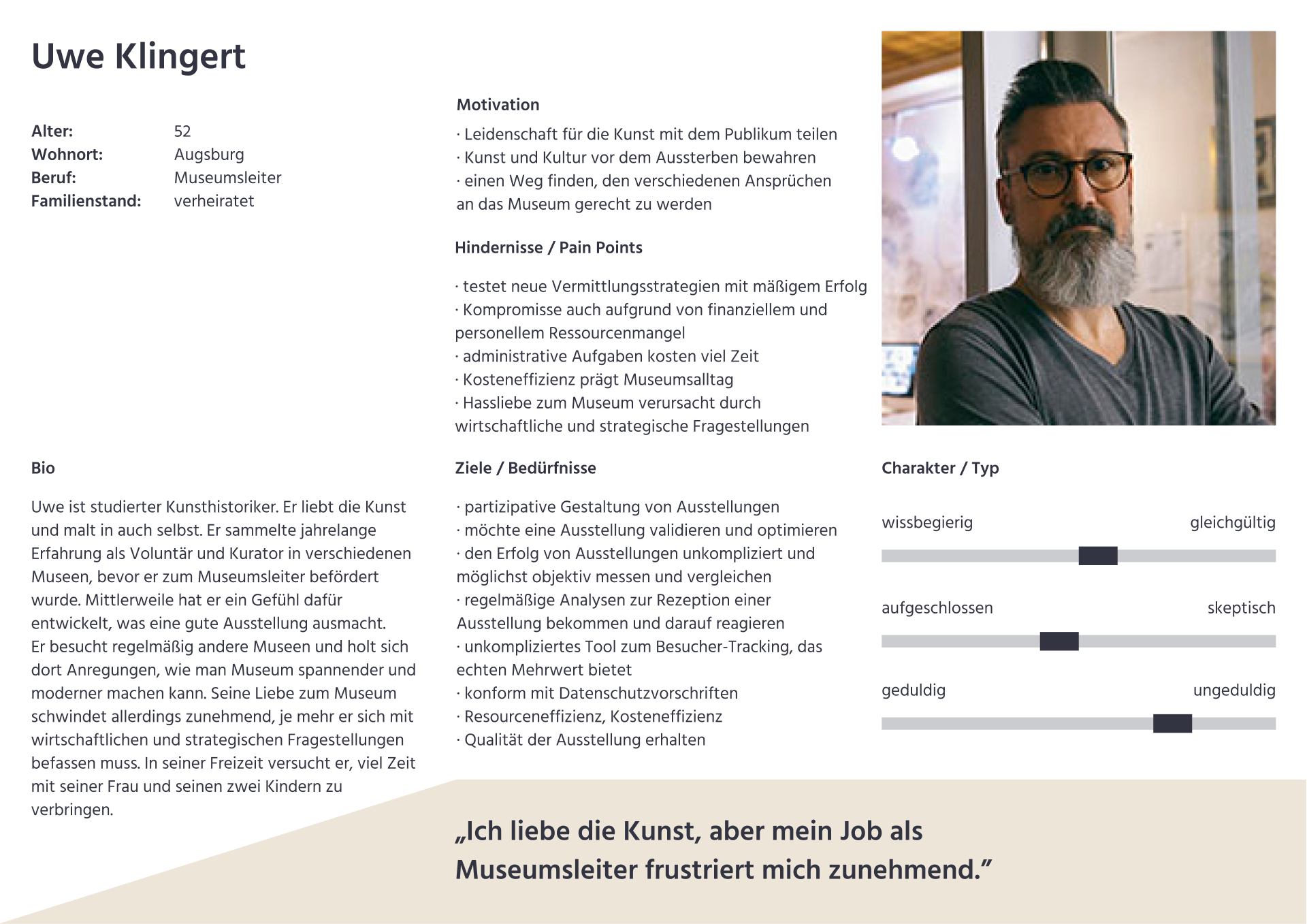 Persona of a museum director